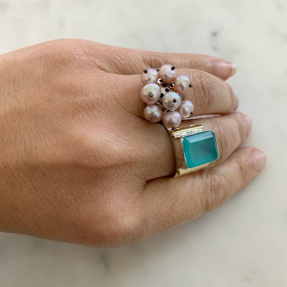 Jewelry - Silver Ring and pink Pearl Accents